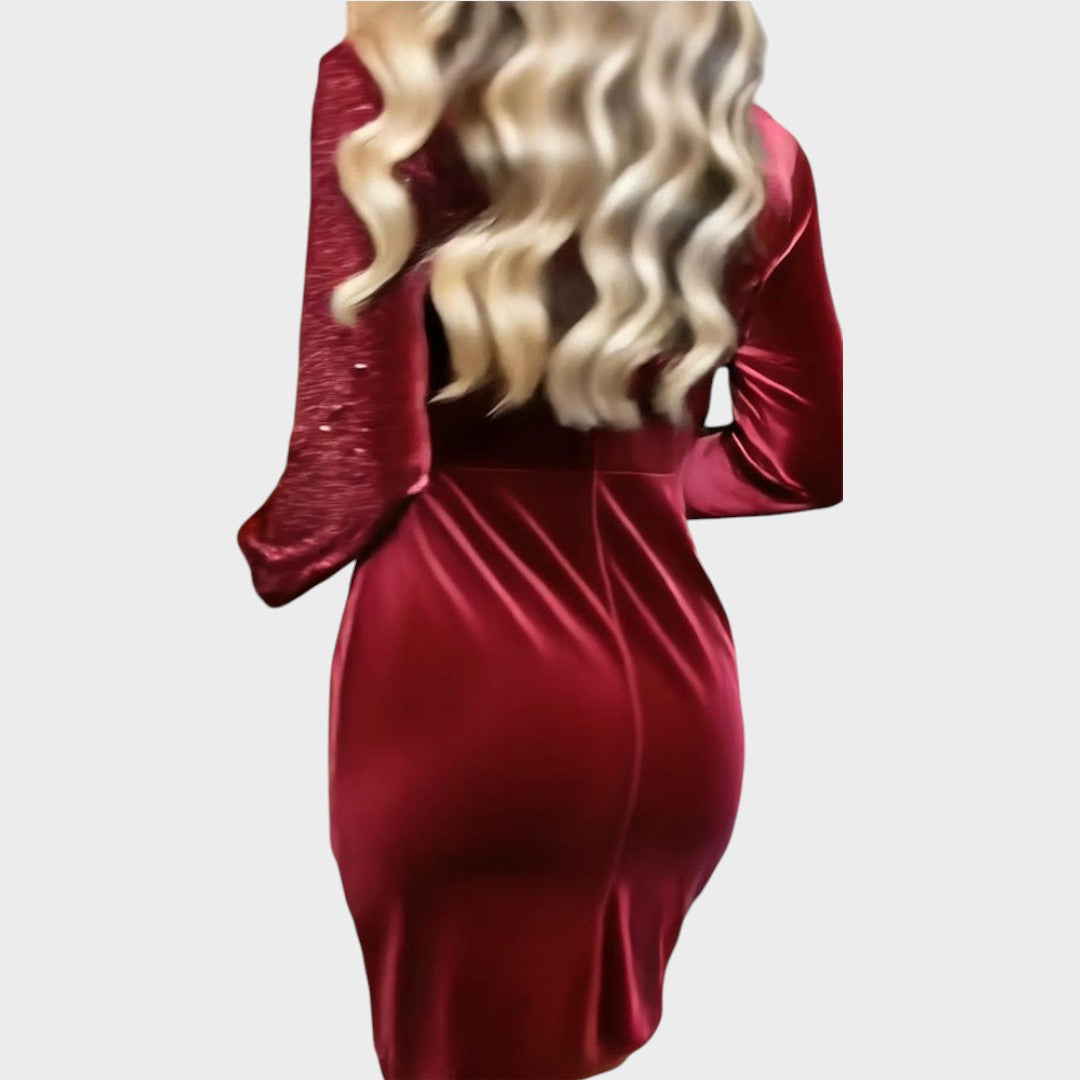 Brisa | Šaty na večierok s trblietkami a drapovaným efektom