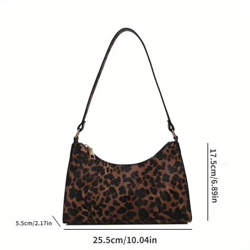 Valentyna - Taška cez rameno vo francúzskom štýle s leopardím vzorom