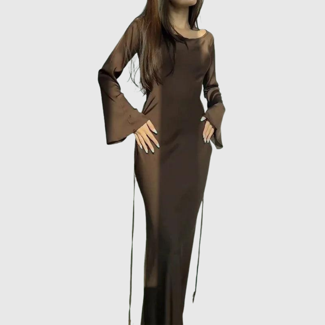 Sybilla | Zimná Maxi Šaty s Dlhým Rukávom